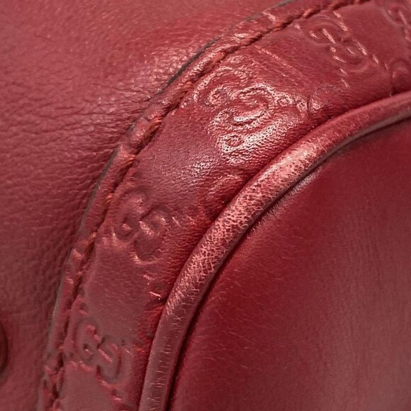 Authentic GUCCI Small Guccissima Red Leather Handbag br434-112025 - Picture 7 of 15